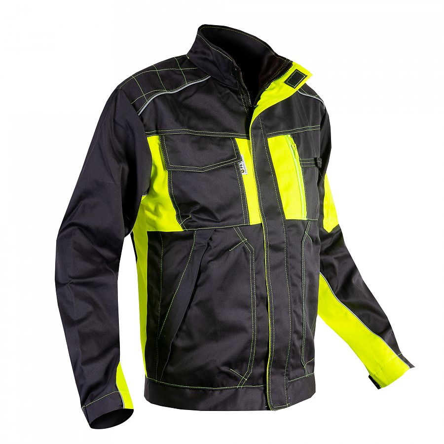 Pánská bunda pracovní do pasu PRAKTIC HiVis žluté vel. 52 - Obrázek Pánská bunda pracovní do pasu PRAKTIC HiVis žluté vel. 52 - Obrázek